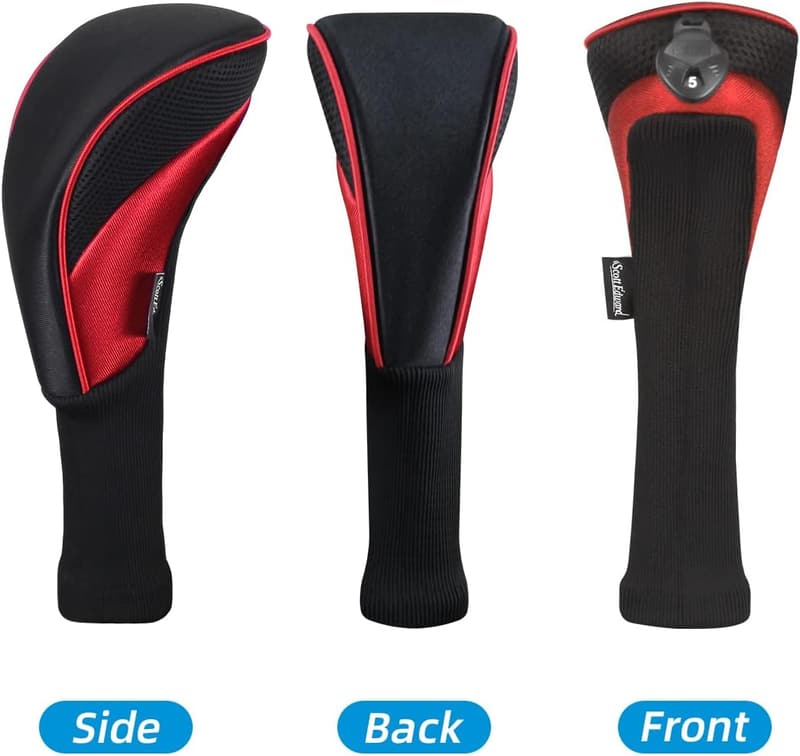 Long Neck Mesh Golf Club Headcovers Set for Fairway Woods (3 Pcs)
