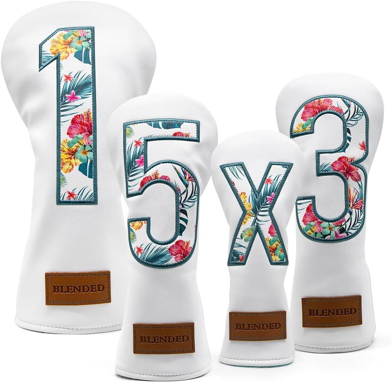 Leather Golf Club Headcovers for Driver, Fairway Wood & Putter