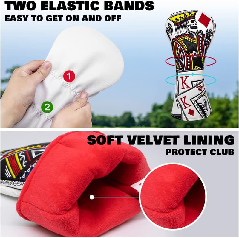 Golf Club Covers - Poker Diamond King Driver & Putter Headcovers