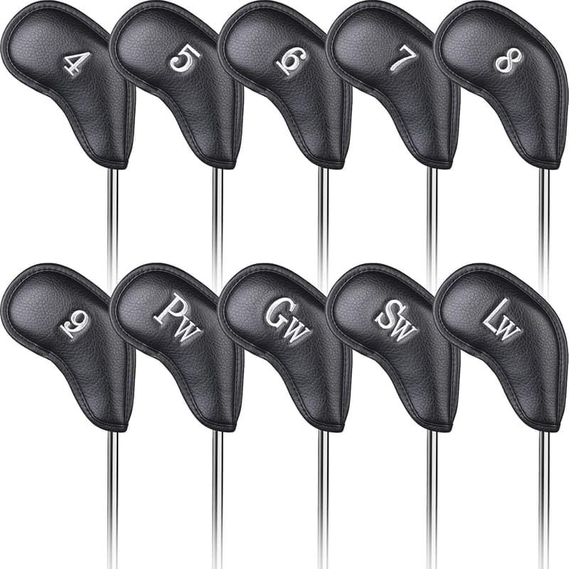 Customizable Thick Synthetic Leather Golf Iron Head Covers Set