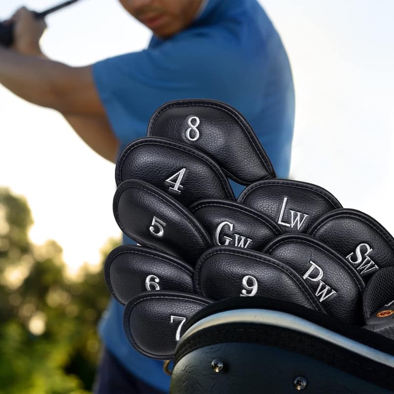Customizable Thick Synthetic Leather Golf Iron Head Covers Set