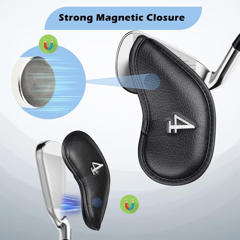 Customizable Thick Synthetic Leather Golf Iron Head Covers Set
