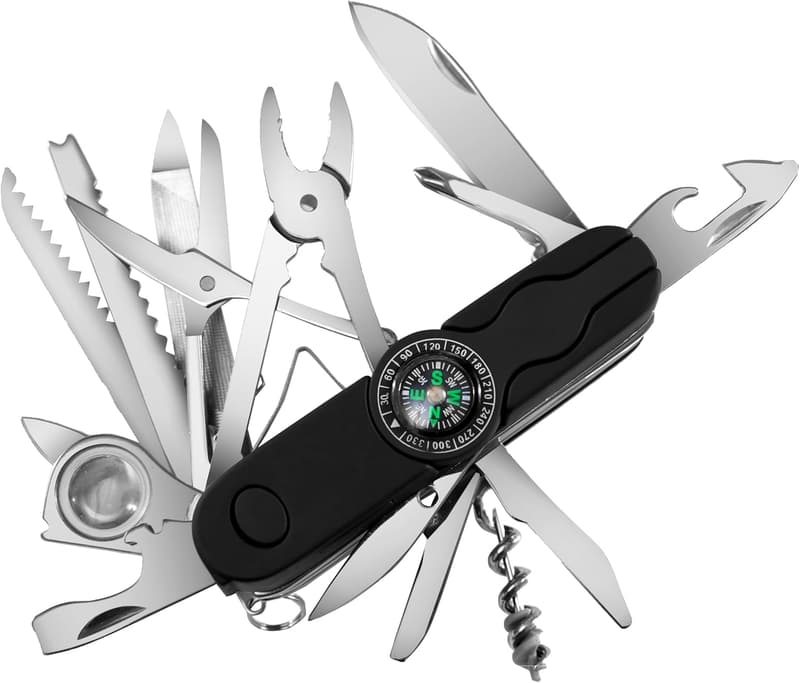 Swiss Eagle Multi Tool Pocket Knife with Compass - 30 Tools