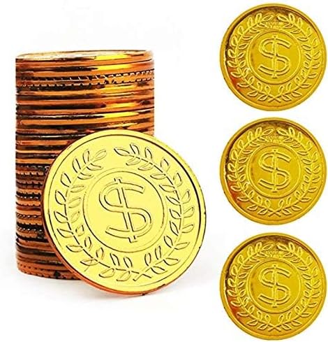 Pirate Party Gold Coins - Set of 100 Plastic Treasure Coins
