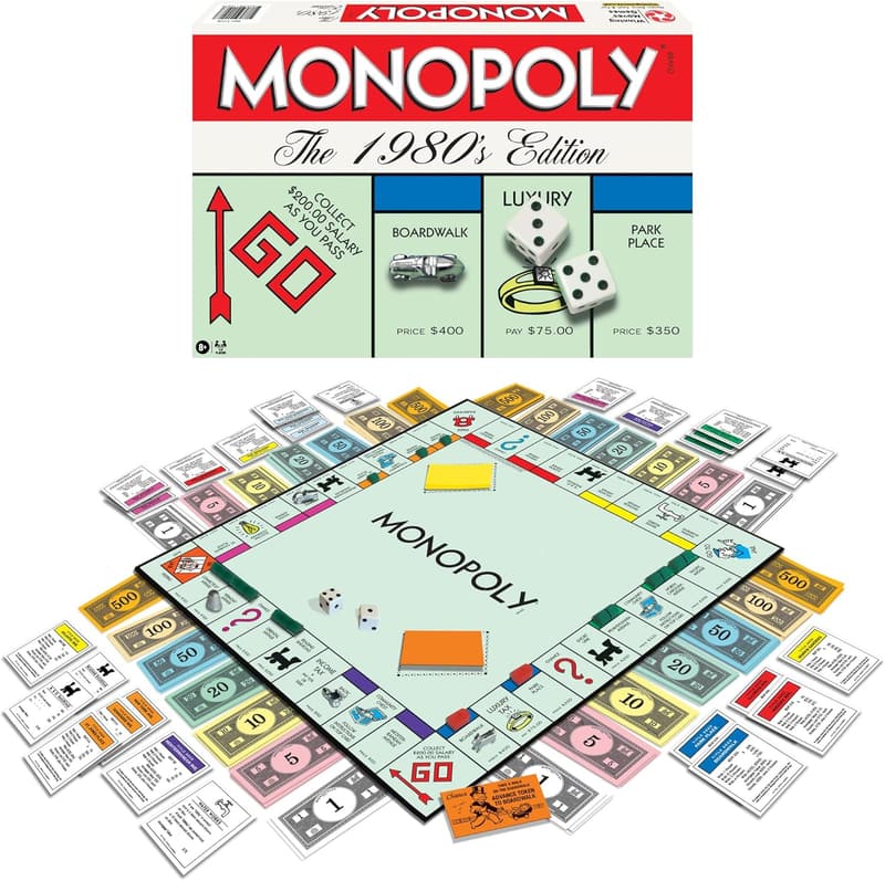 1980s Edition Monopoly Board Game with Classic Tokens