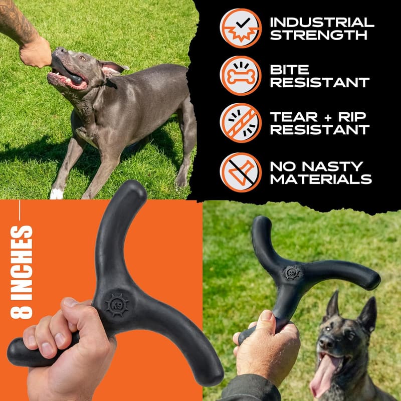 Ultra Durable Rubber Boomerang Dog Toy for Aggressive Chewers