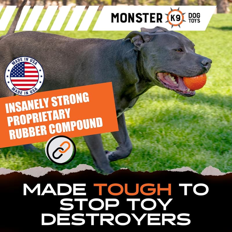 Ultra Durable Dog Ball for Aggressive Chewers - 2.8in натуральный резиновый
