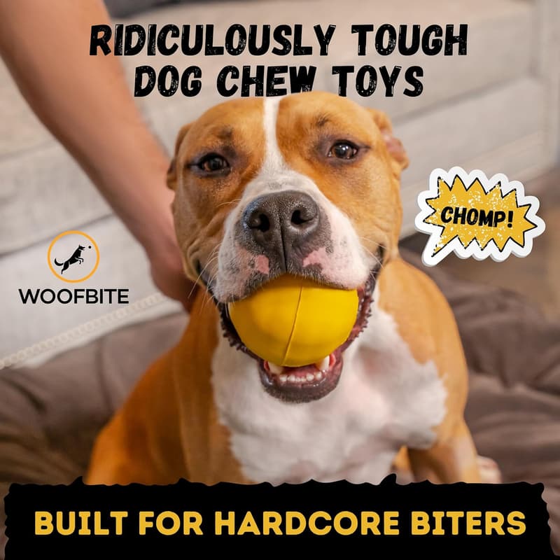 Indestructible Dog Ball - Durable Natural Rubber for Aggressive Chewers