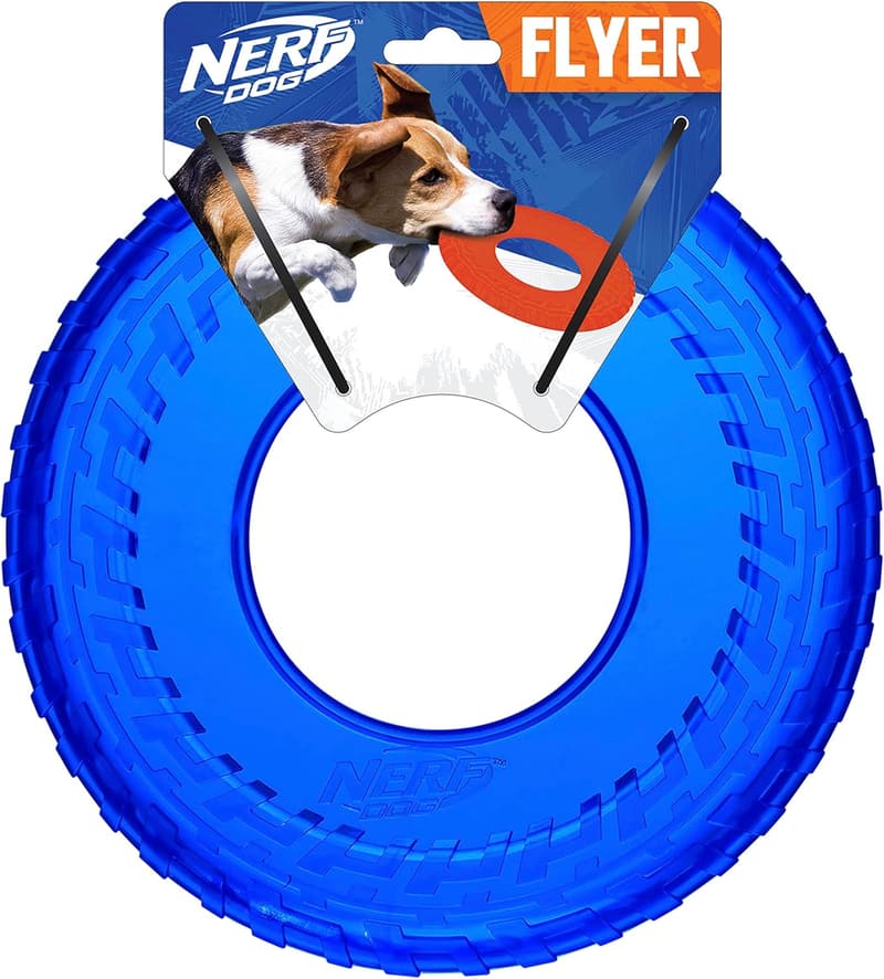 Medium Blue Nerf Dog Translucent TPR Tire Flyer