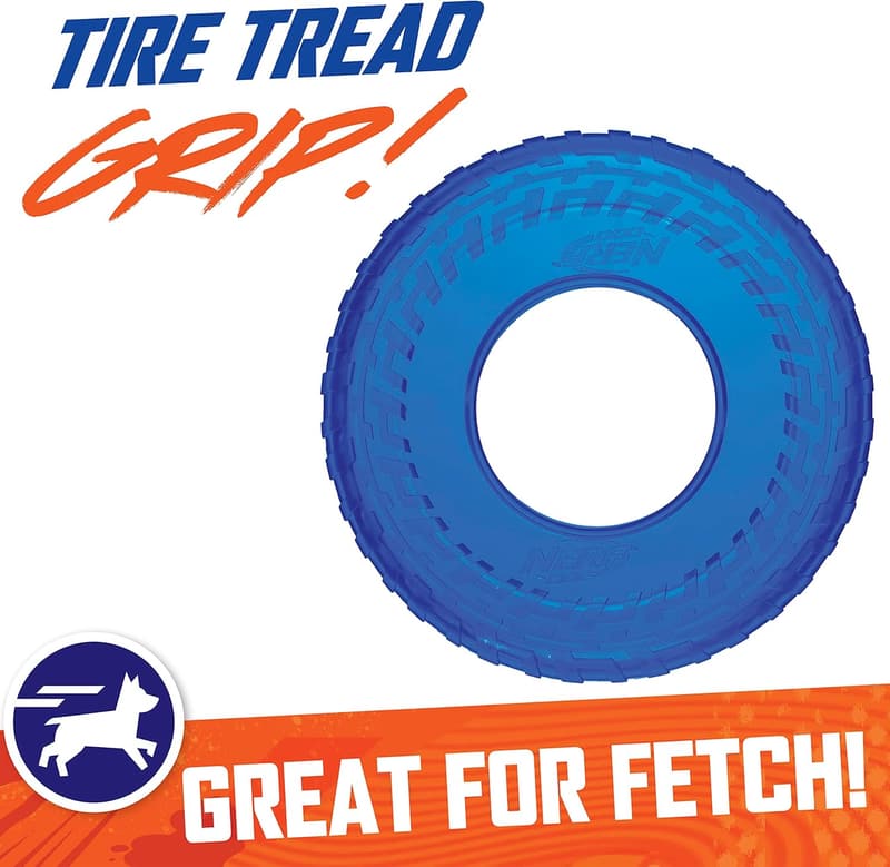 Medium Blue Nerf Dog Translucent TPR Tire Flyer