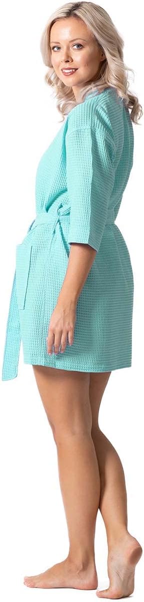 Women's Lightweight Waffle Knit Spa Kimono Robe - Quick Dry