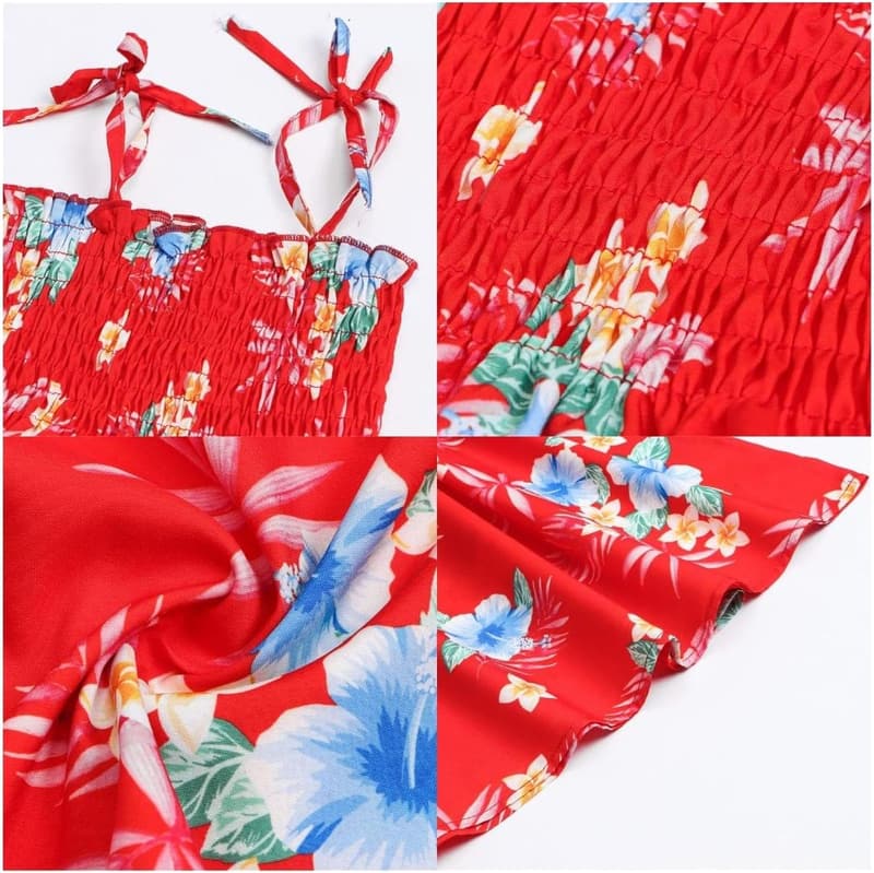 Girls' Floral Smocked Sundress for Summer Beach Holiday