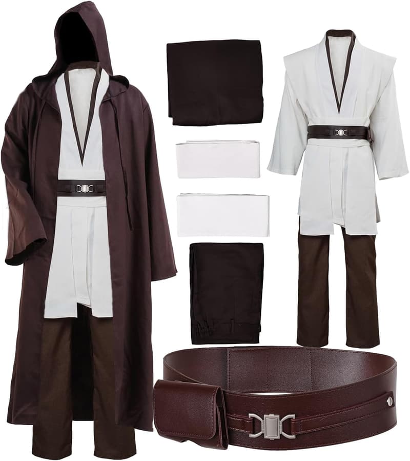 Men's Hooded Tunic & Cloak Set for Halloween Cosplay