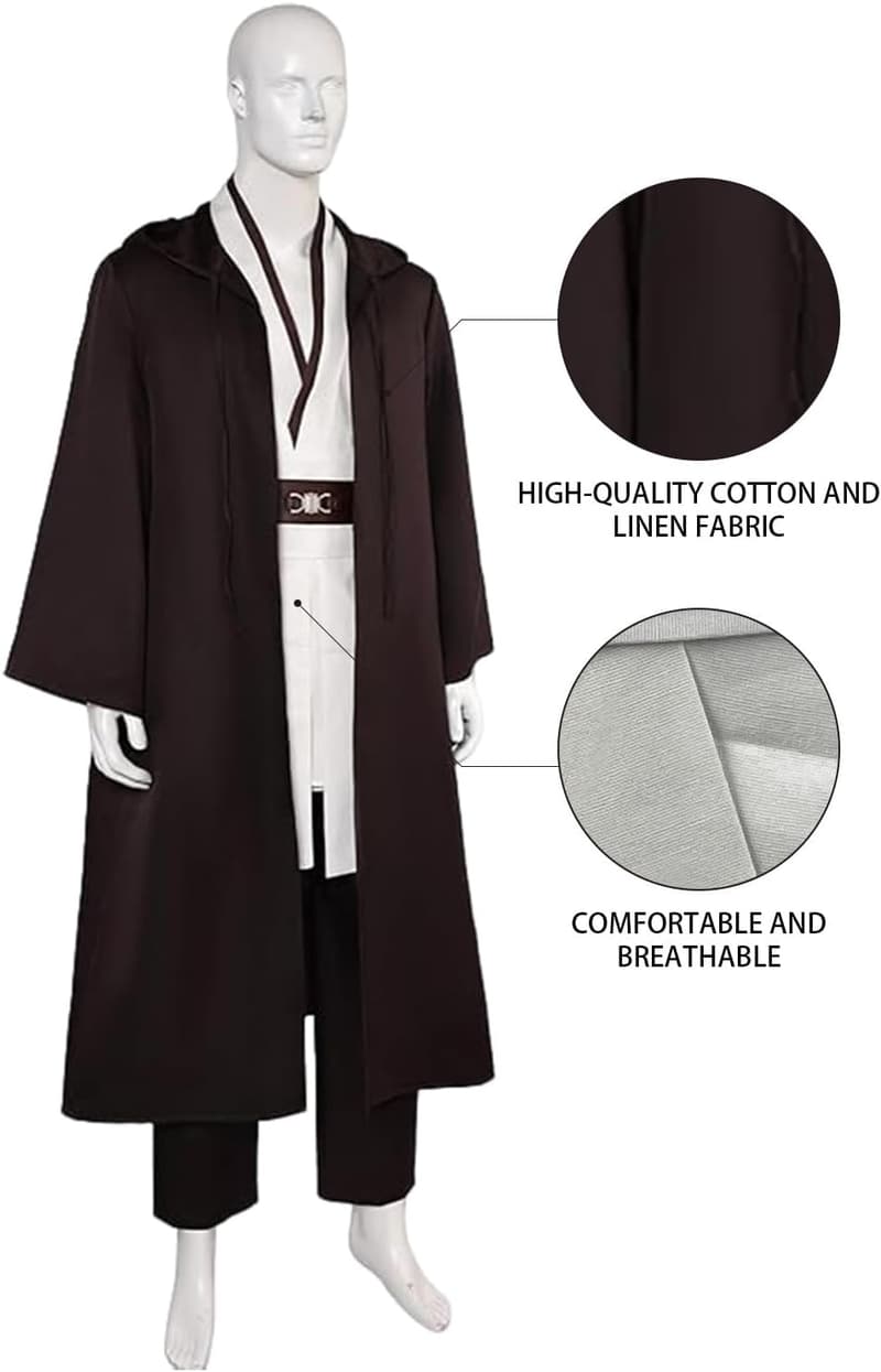 Men's Hooded Tunic & Cloak Set for Halloween Cosplay