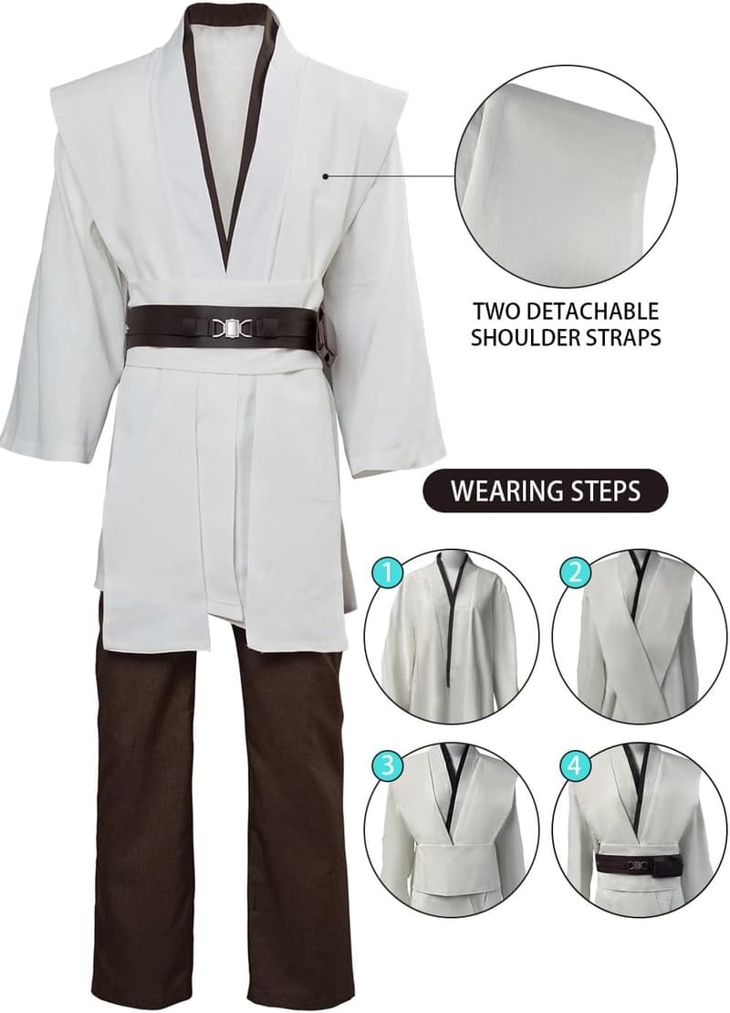 Men's Hooded Tunic & Cloak Set for Halloween Cosplay