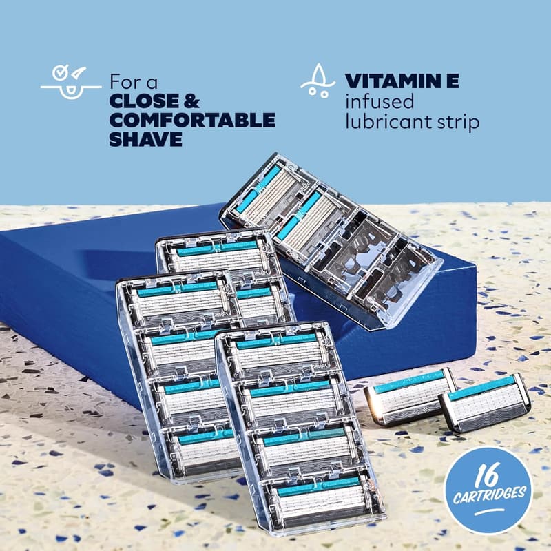 6 Blade Razor Refills (16 Pack) | Stainless Steel Blades