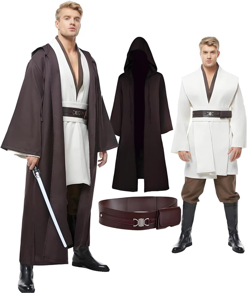 Halloween Men's Hooded Tunic Cosplay Costume Set
