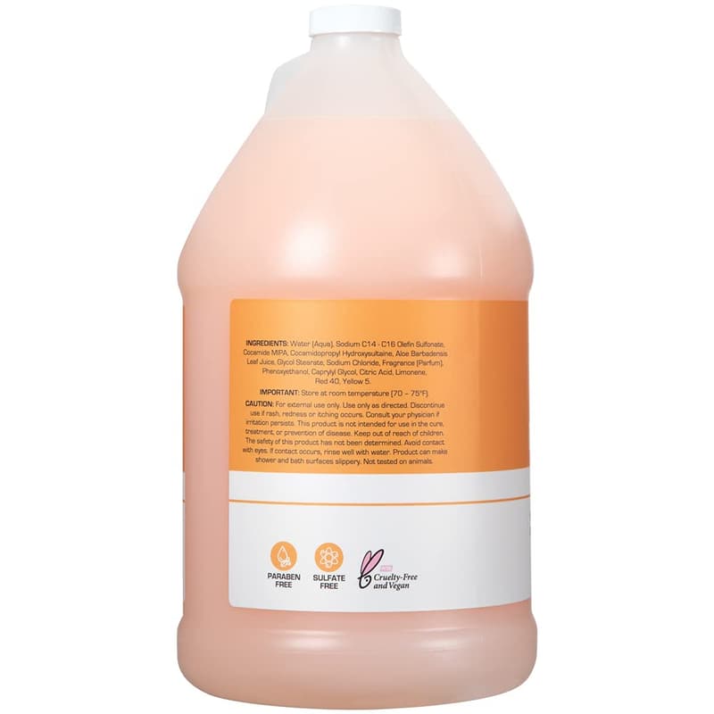 Vegan Citrus Body Wash Refill for Men & Women, 1 Gallon