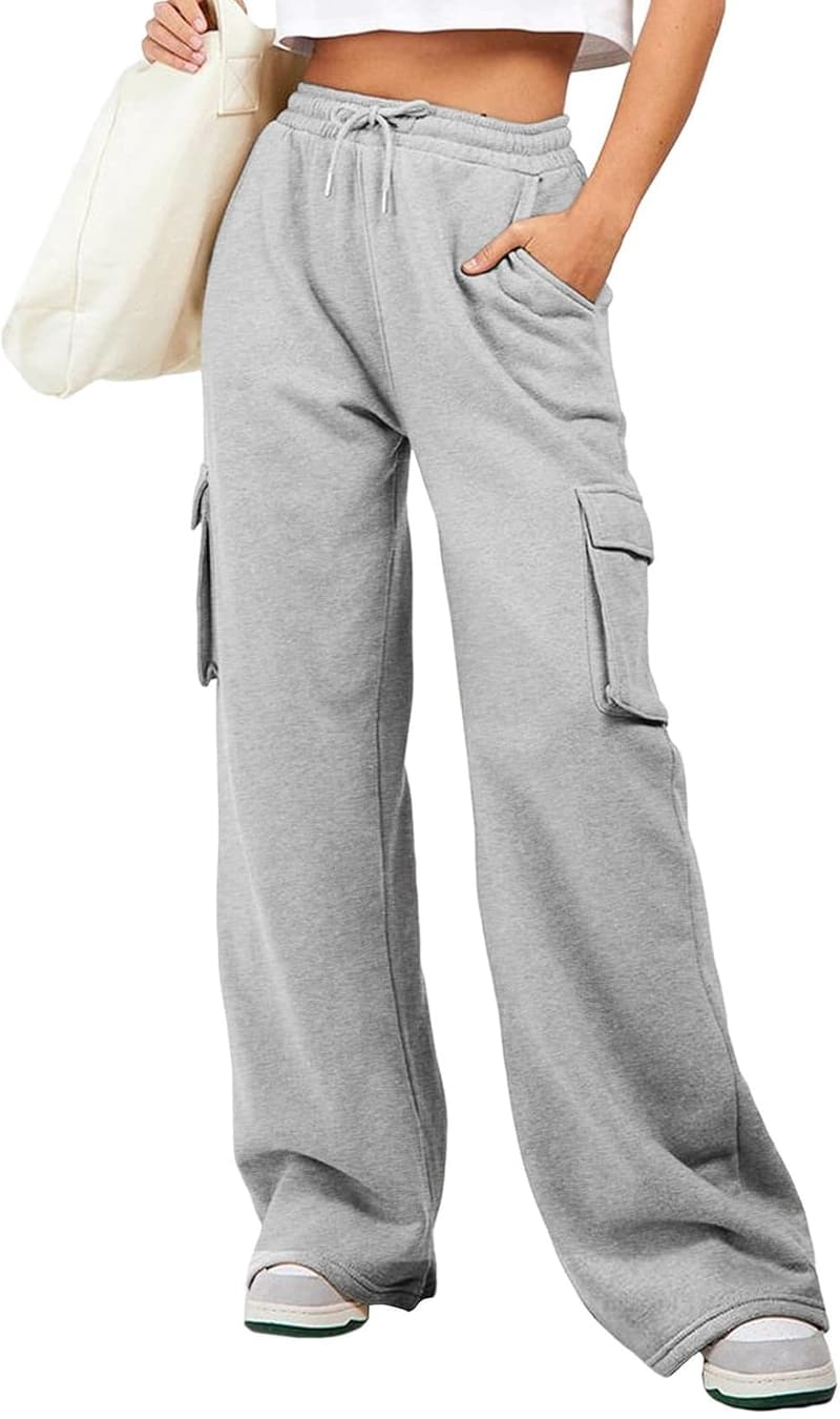 High-Waisted Wide Leg Cargo Pants for Women