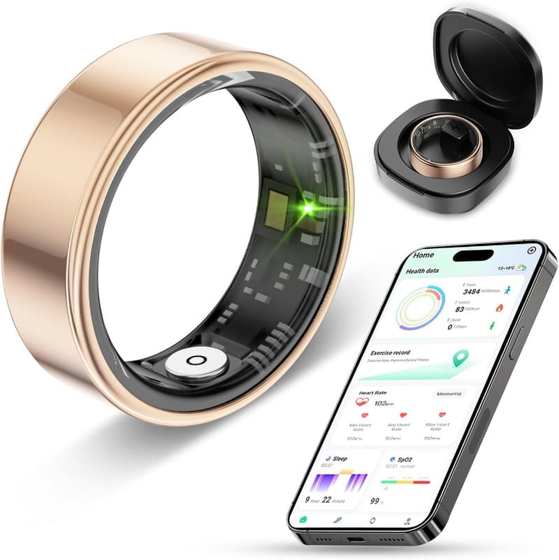 Smart Ring Health Tracker for Men & Women - IP68 Waterproof Fitness Tracker