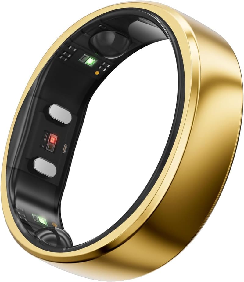 Smart Ring for Sleep Apnea & Health Tracking - Gold, Size 8