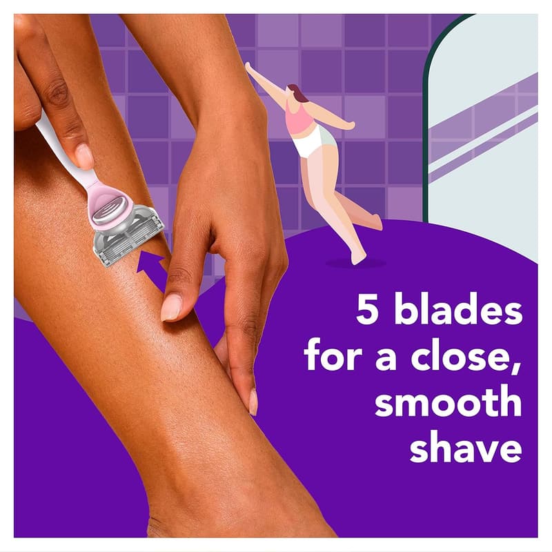Lavender Women's Razor Set with 4 Moisturizing Blade Refills