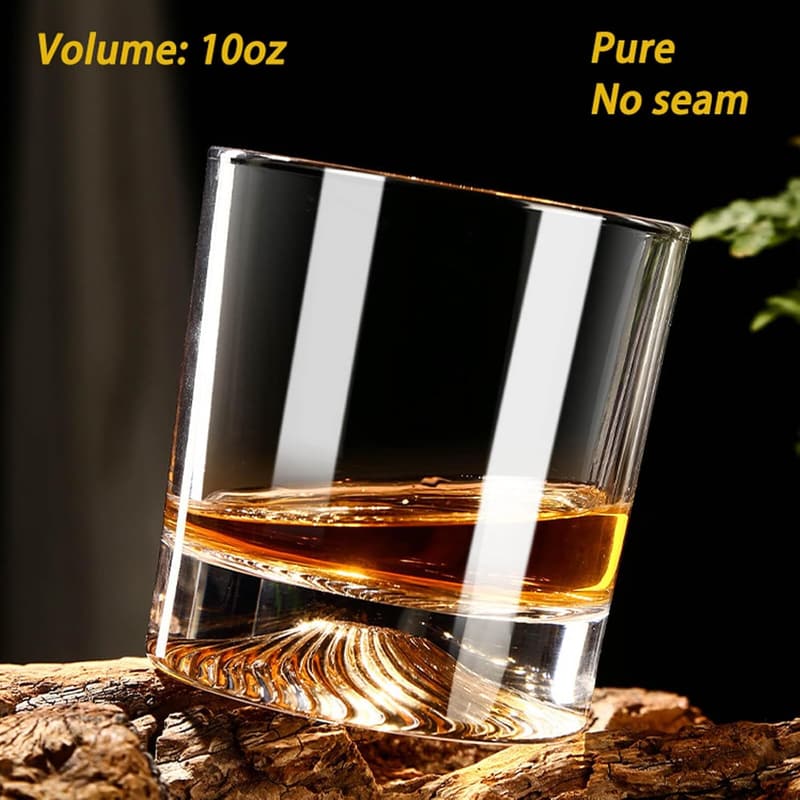 Old Fashioned Whiskey Glass Set with Stainless Steel Ice Balls