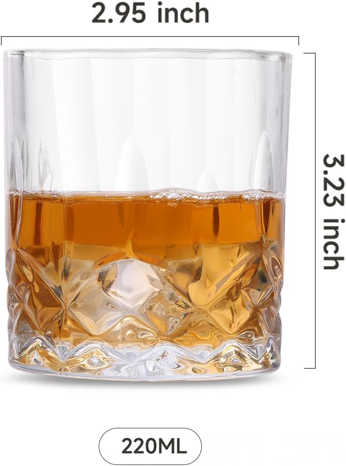 Old Fashioned Crystal Tumblers Set for Whiskey Lovers
