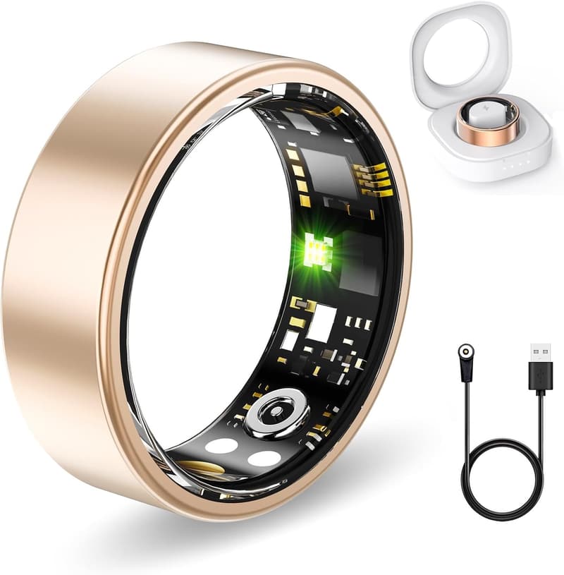 Fitness Tracker Smart Ring for Men & Women - Heart Rate, Sleep, IP68 Waterproof