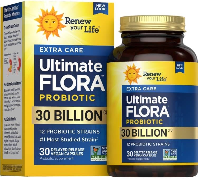 30 Count Vegan Probiotics Capsules for Digestive & Immune Health