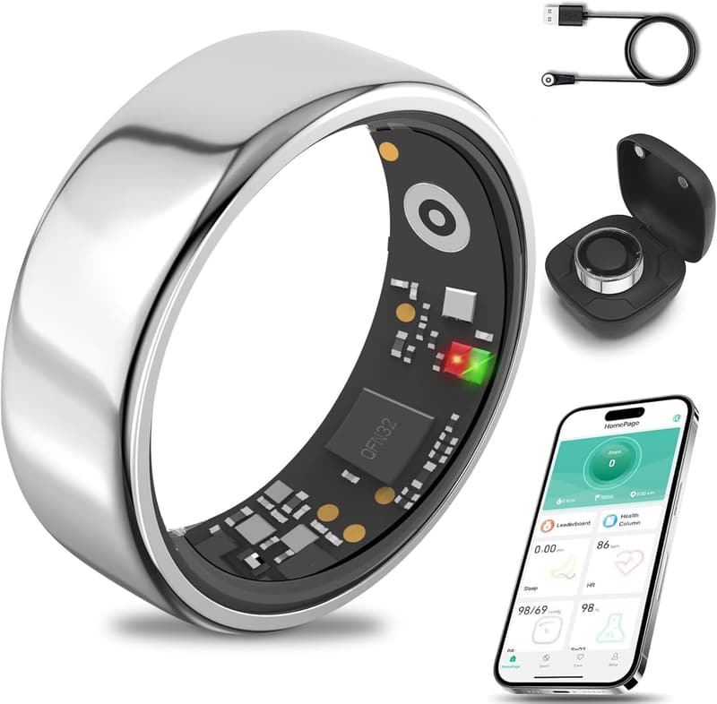 Bluetooth Health Fitness Ring for Men & Women - IP68 Waterproof