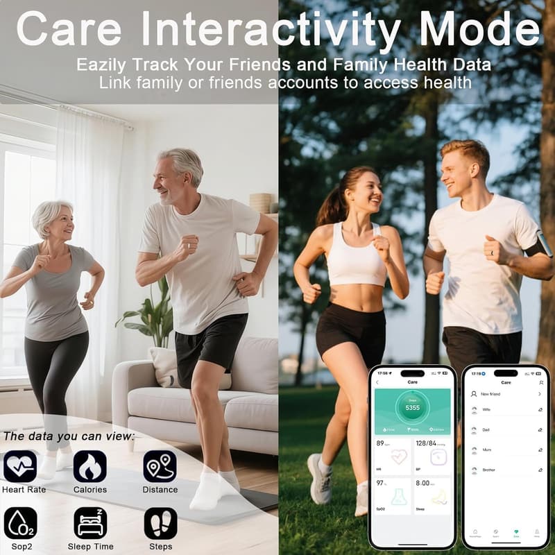 Bluetooth Health Fitness Ring for Men & Women - IP68 Waterproof