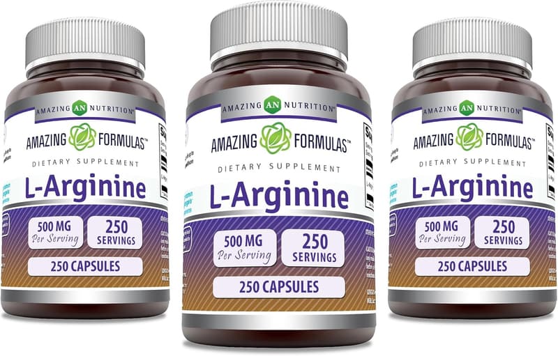 L-Arginine Capsules for Men & Women | 500mg | Non-GMO, Gluten-Free