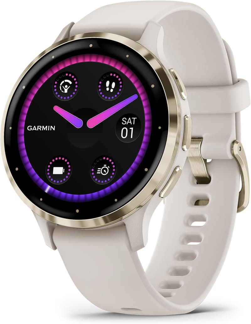 Garmin Venu 3S Smartwatch with 41mm Ivory Case and Touchscreen