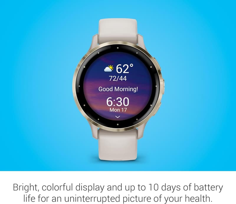 Garmin Venu 3S Smartwatch with 41mm Ivory Case and Touchscreen