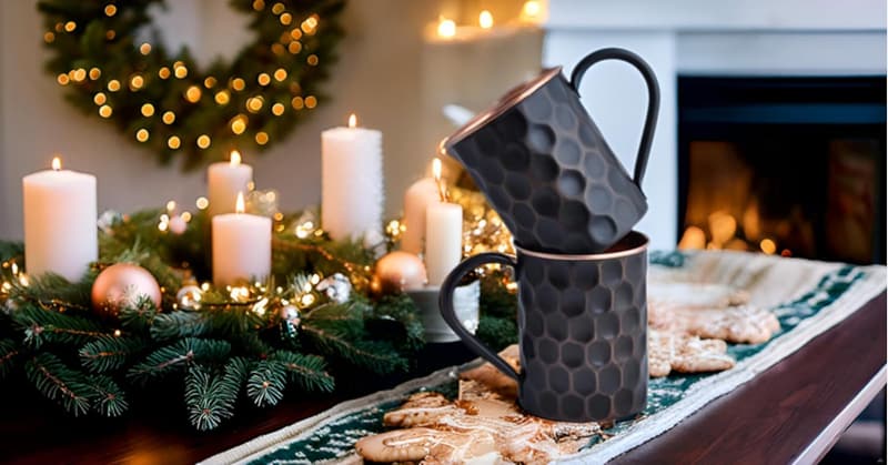 Handcrafted Copper Moscow Mule Mugs - Set of 2 for Christmas