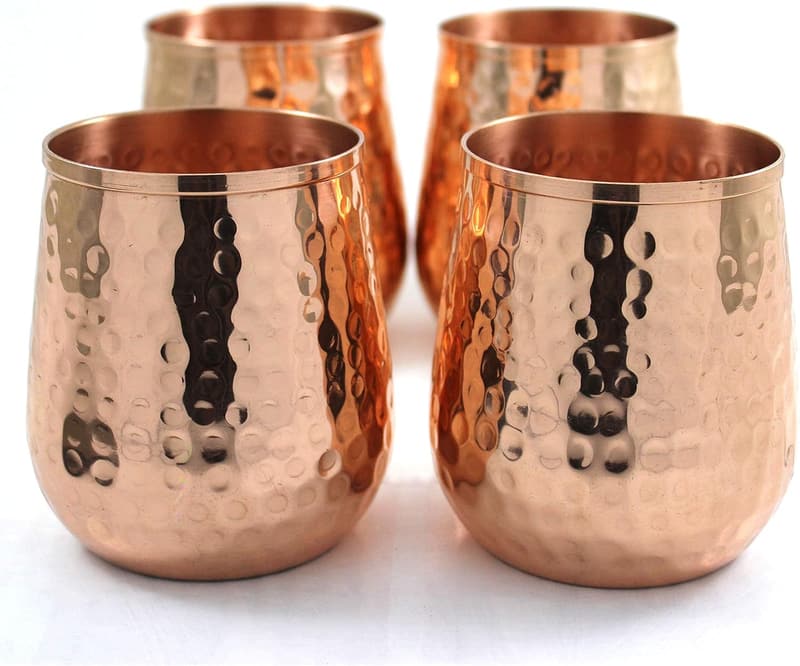 Moscow Mule Copper Wine Glasses Set of 4 - 16 oz Gift Set