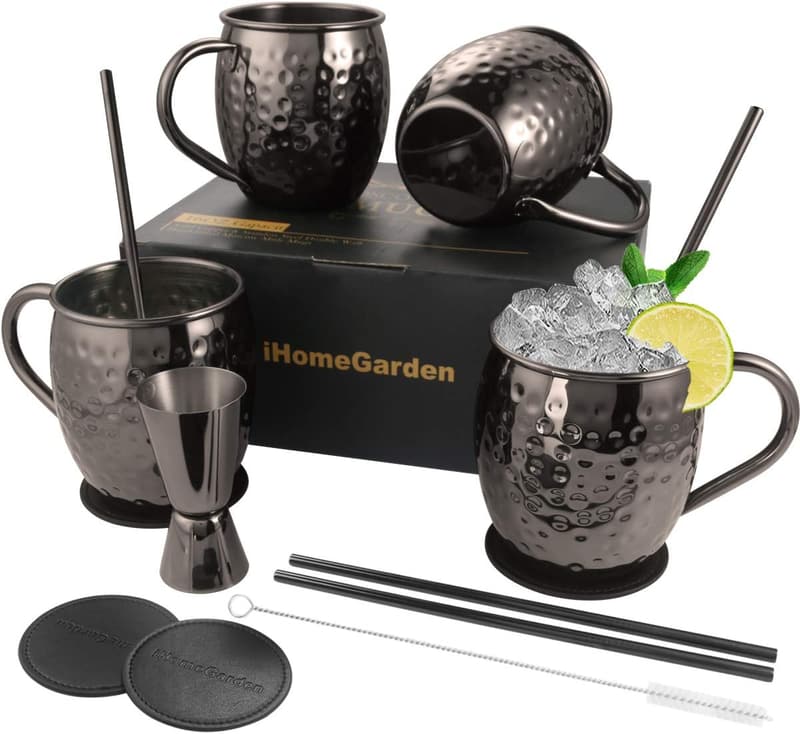 Set of 4 Handcrafted Stainless Steel Moscow Mule Mugs