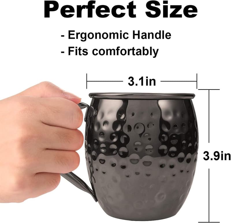 Set of 4 Handcrafted Stainless Steel Moscow Mule Mugs