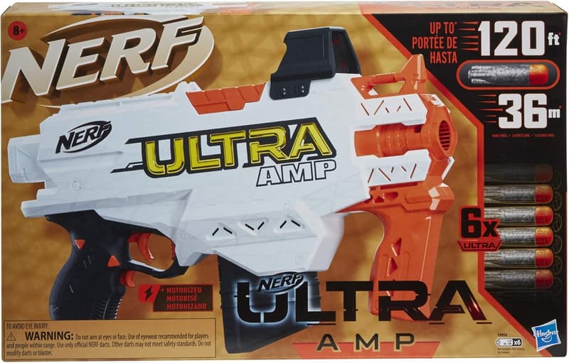 Nerf Ultra Amp Motorized Blaster with 6-Dart Clip & Darts