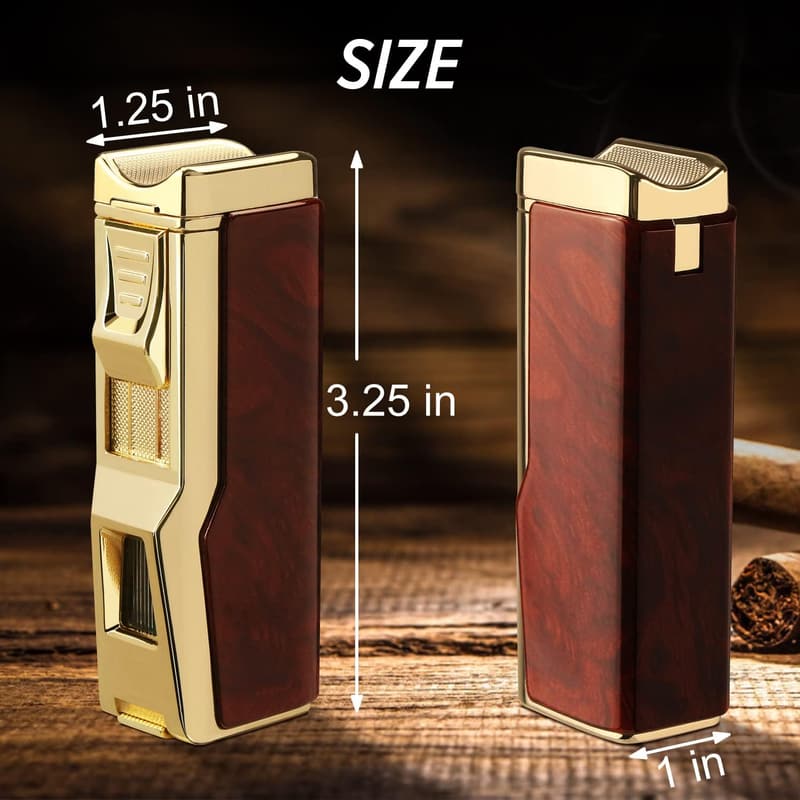 Mahogany 4 Jet Flame Butane Torch Lighter - Gift for All