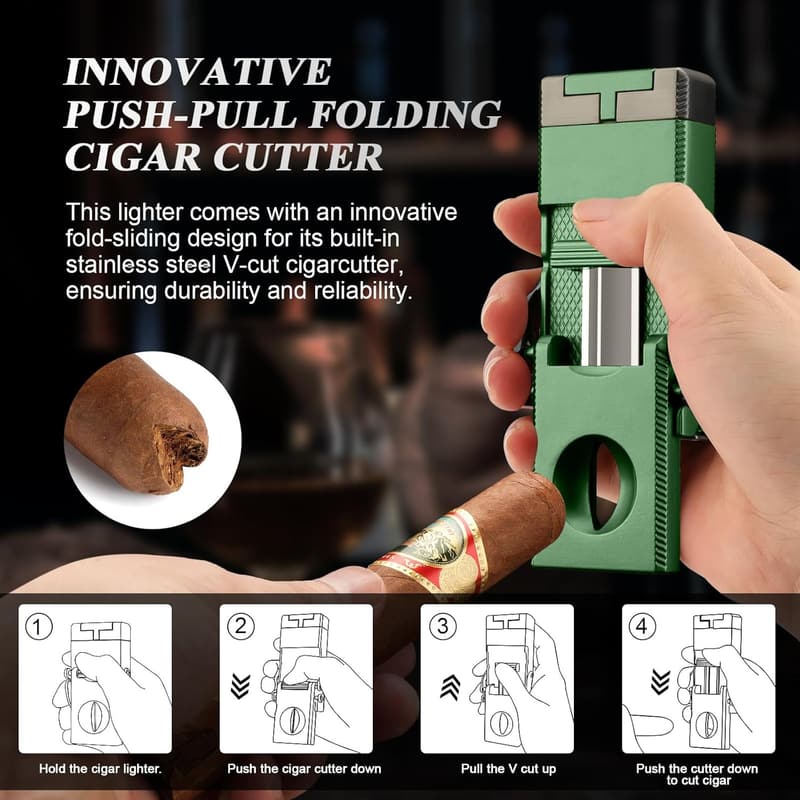 Multifunctional Cigar Gift Set with Torch Lighter & Cutter
