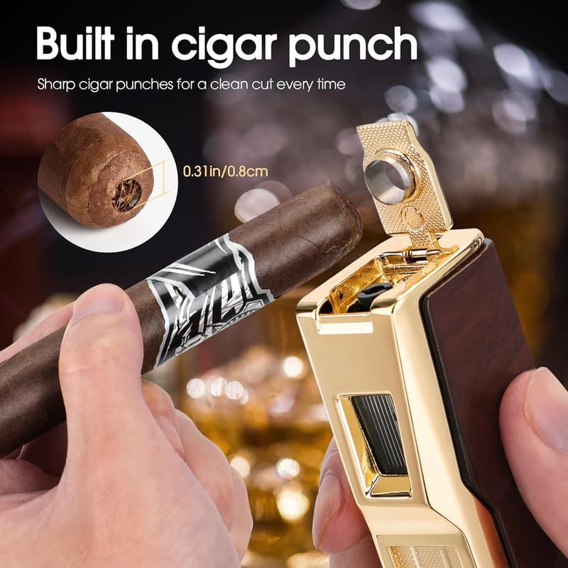 Multifunctional Cigar Accessories Gift Set with Windproof Lighter