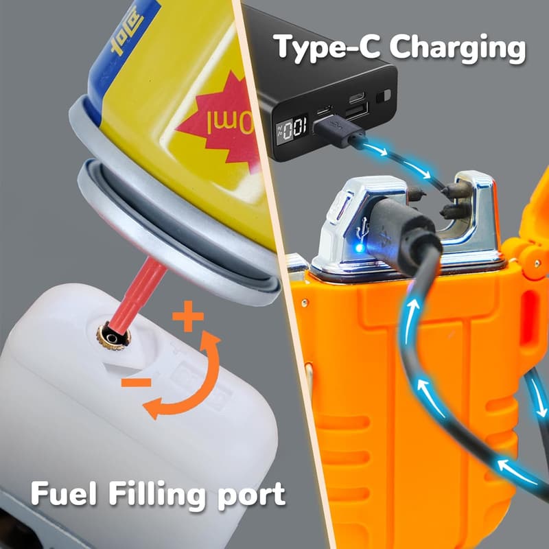 Dual Arc Waterproof Electric Lighter for Camping & Outdoor Use