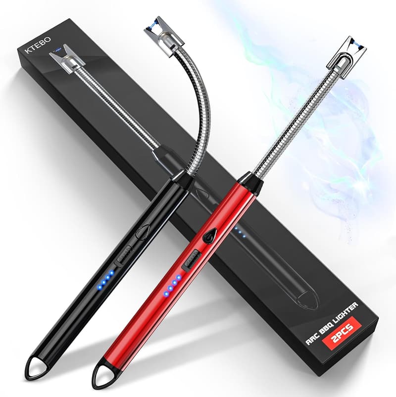 Rechargeable USB Plasma Arc Lighters for Candles & Grills - 2 Pack