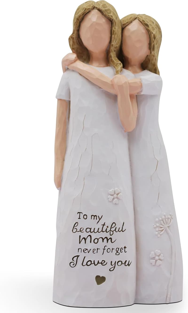 Daughter's Birthday Gift - Hand-Painted Mother-Daughter Figurine