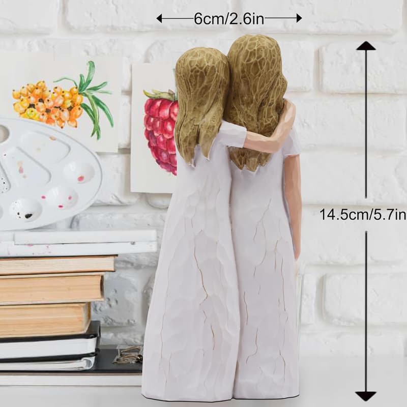 Daughter's Birthday Gift - Hand-Painted Mother-Daughter Figurine