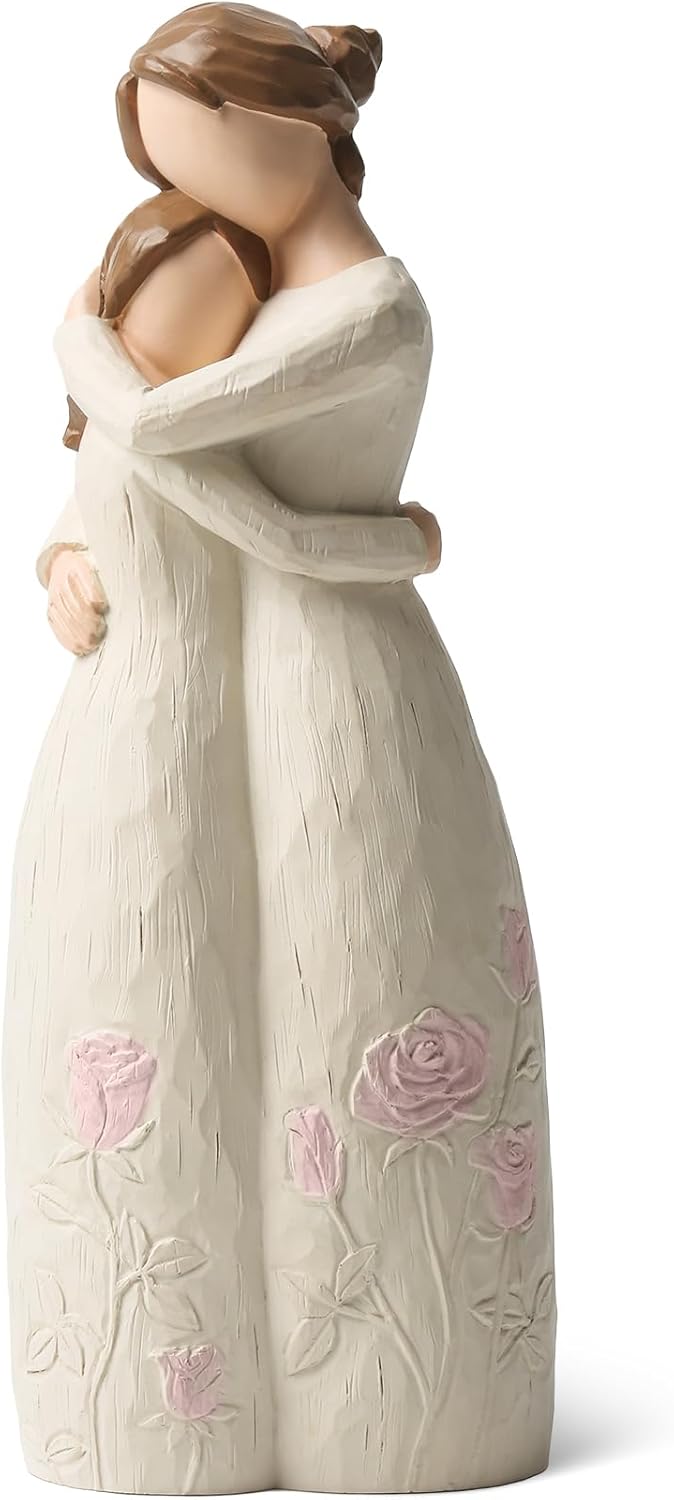 Hand Painted Mother-Daughter Figurine Gift for Mom