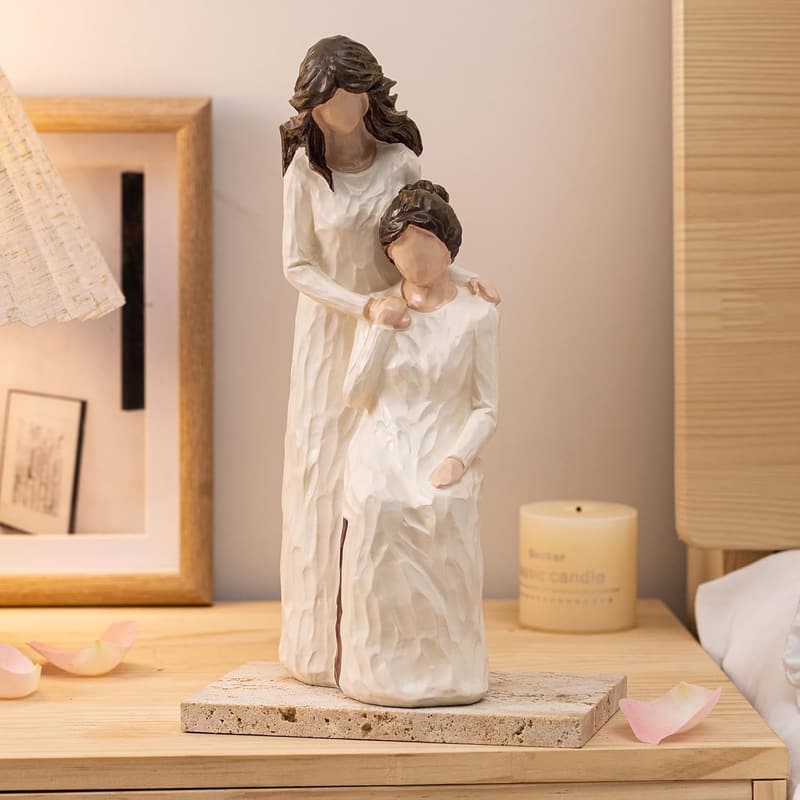 Mother's Day Resin Figurines - Mother and Daughter 9.7
