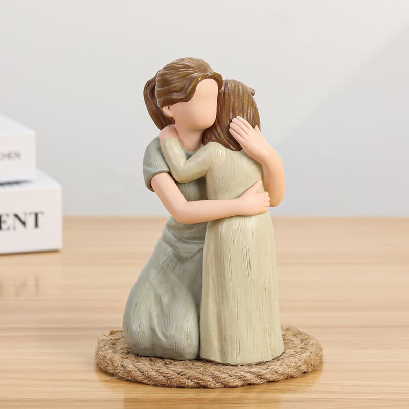 Mother and Daughter Hand-Painted Figurine Gift